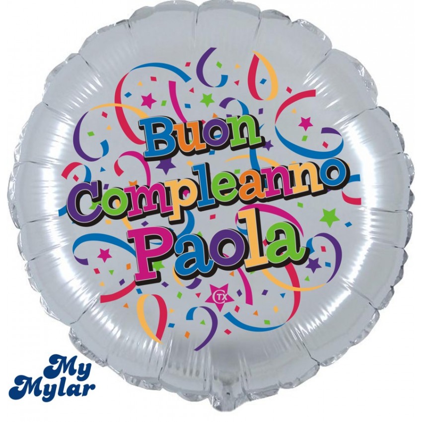 Palloncini Mylar MyMylar - Buon Compleanno + Nome (18”)